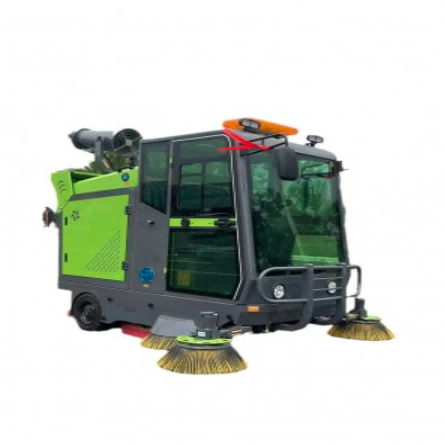 Electric ride-on sweeper
